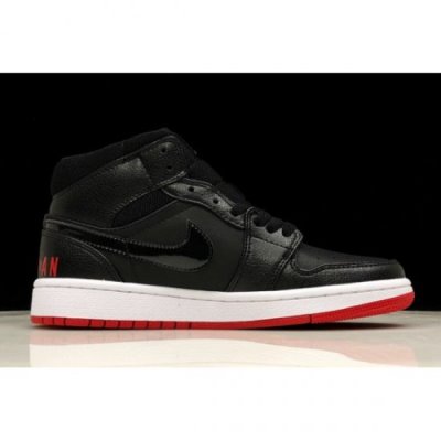 Nike Erkek Air Jordan 1 Mid Premium Kırmızı / Siyah Basketbol Ayakkabısı Türkiye - 34VK5ZWH